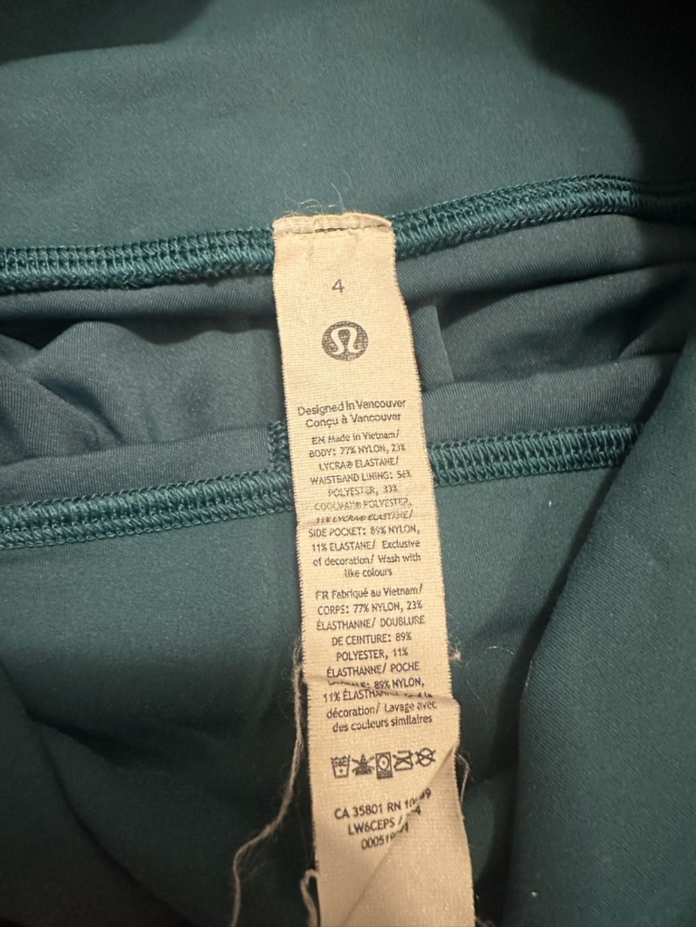 Lululemon High-Waist Teal Leggings - Picture 2 of 4